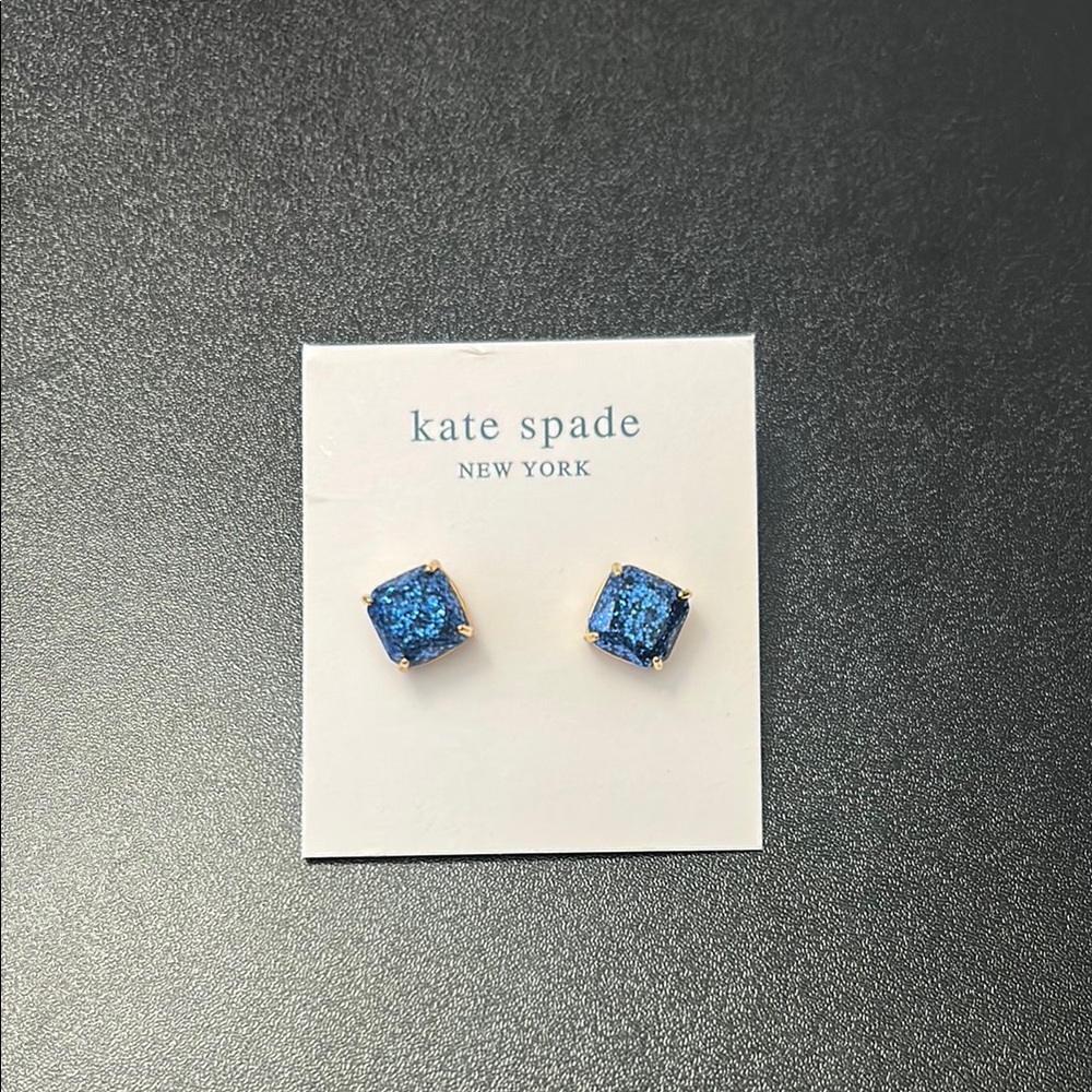 Kate Spade Sparkling Blue Square Earrings